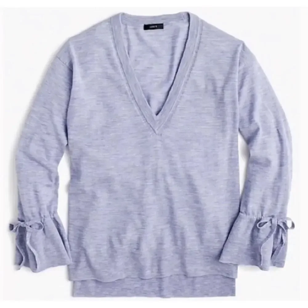 J. Crew 100% Merino Wool V-Neck Bell Sleeve Knit Sweater Size XXS